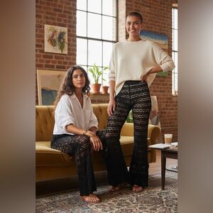 INC International Concepts Black Lace Flare Pants